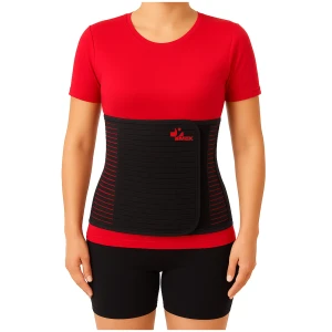 Pas brzuszny pooperacyjny MEK 3002 przepuklinowy czarny z 4 fiszbinami